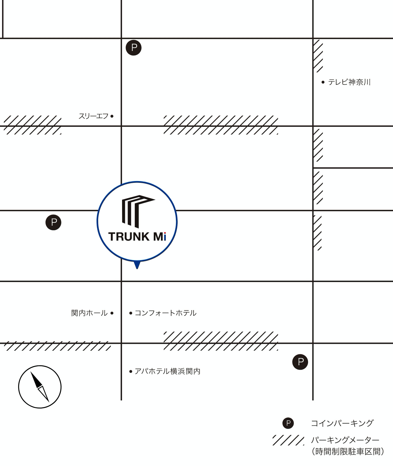 三井不動産レジデンシャルのレンタル収納 - TRUNK Mi - 関内店 近隣駐車場のご案内